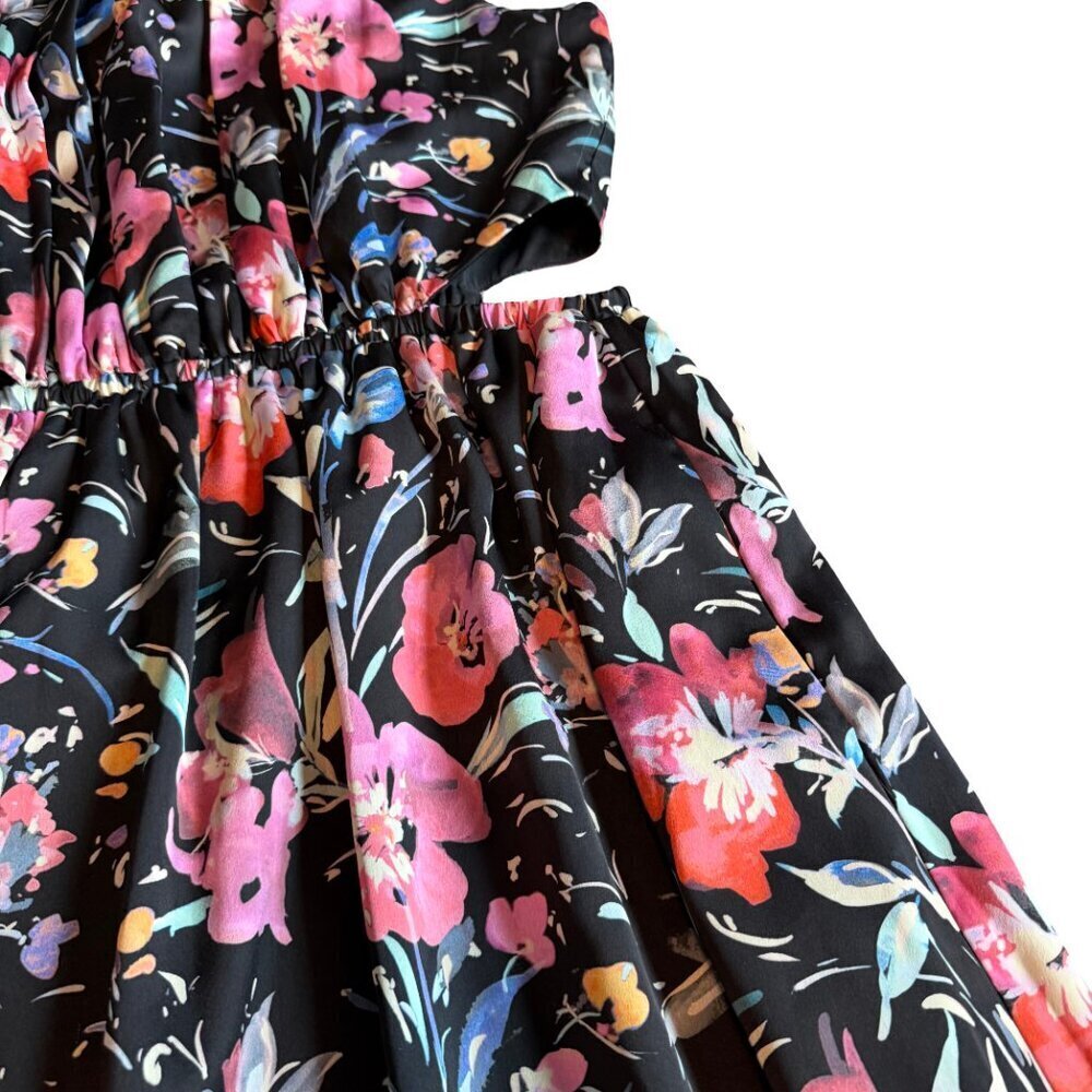 Aidan by Aidan Mattox Floral Cutout Maxi Dress Sleeveless High Neck Size 6 Women - Picture 3 of 13